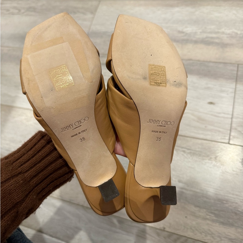 LIKE NEW Jimmy Choo Avenue 50 Leather Sandal in Beige size 36 - Picture 5 of 5